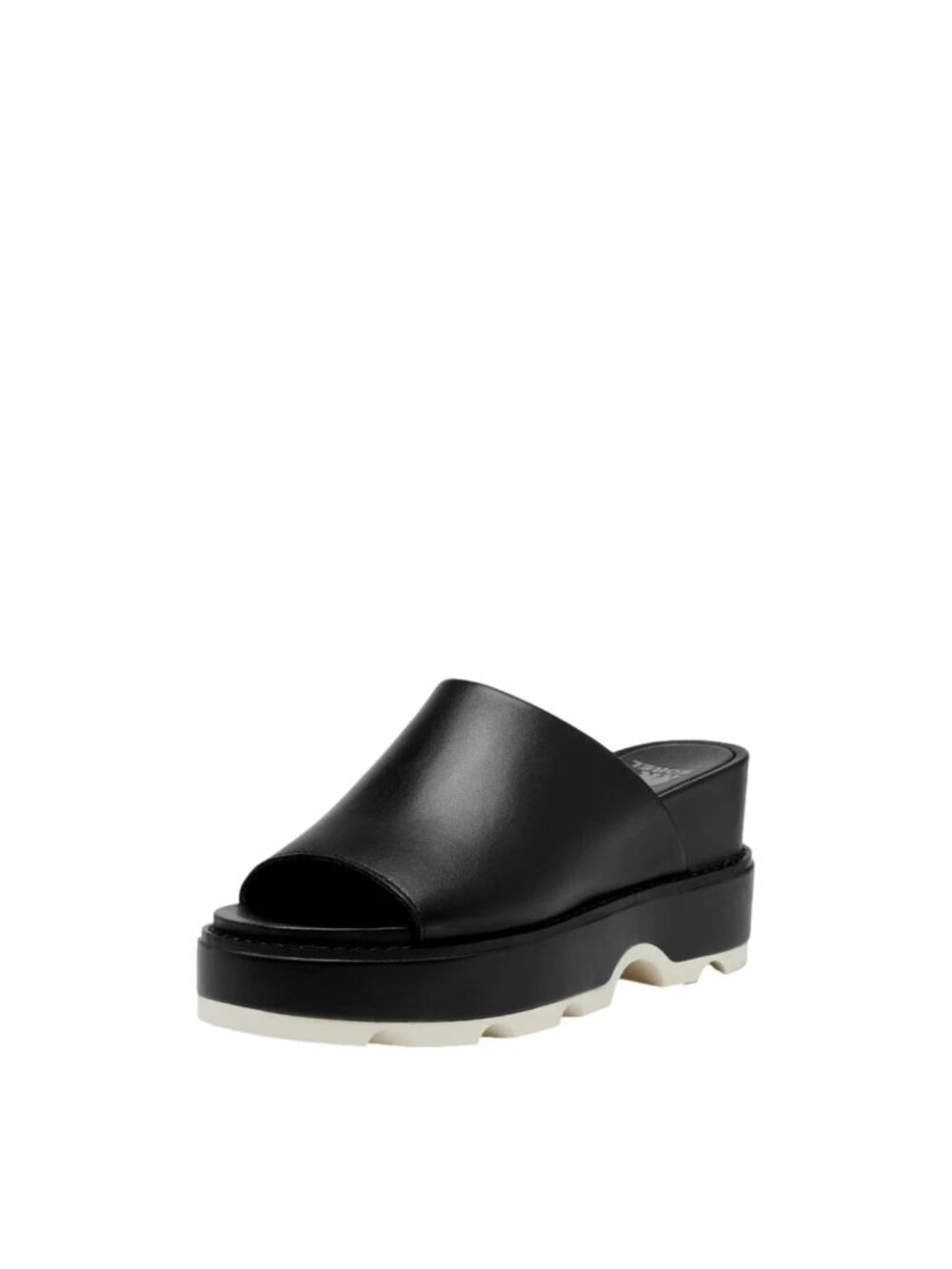 Sorel Joanie IV Slide Wedge Black/Sea Salt Sz 7